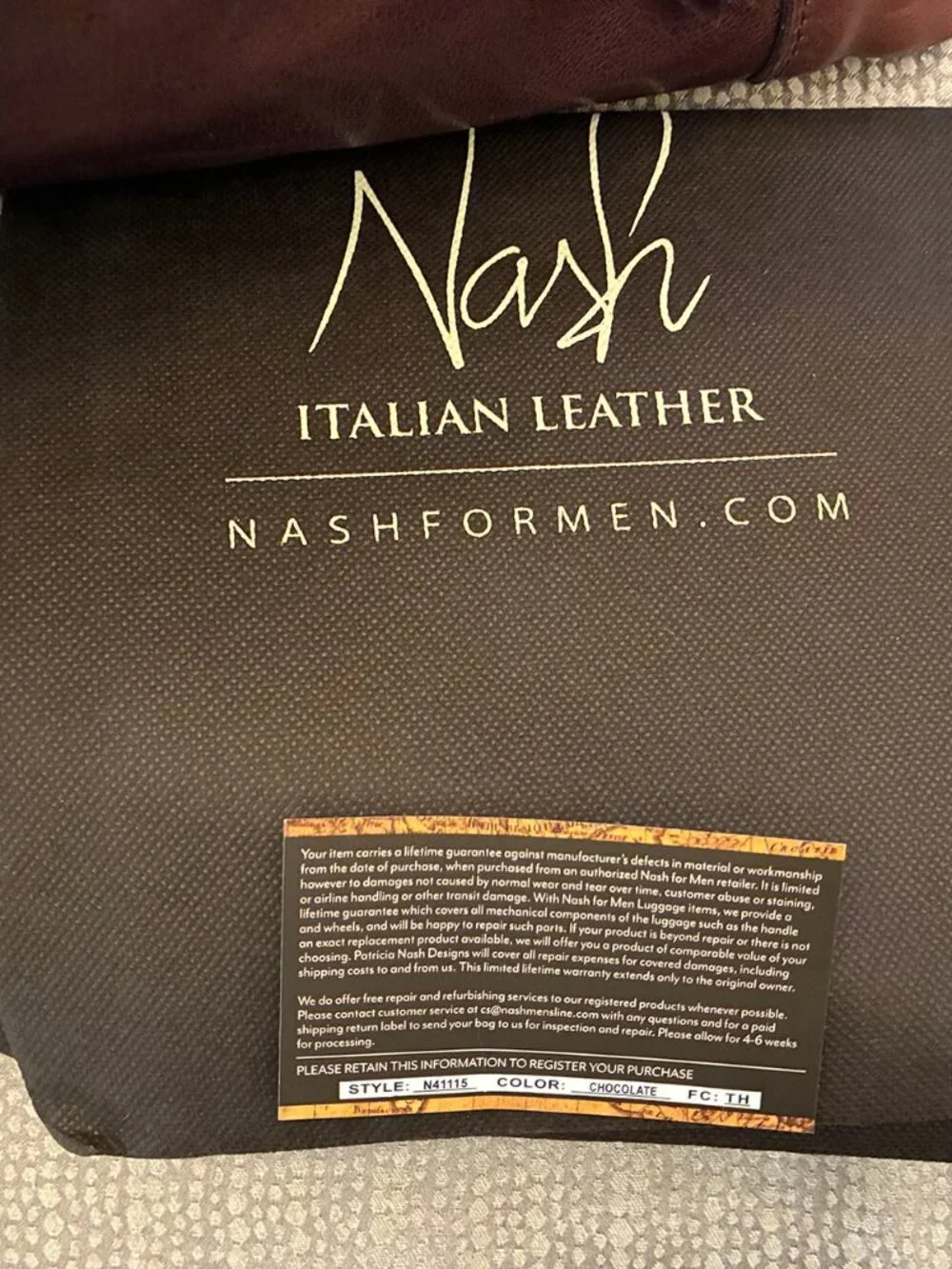 Patrica Nash, Nash for Men, Messenger Bag with tags, Italian Leather (reg $278)